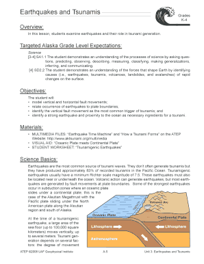 Earthquakes and Tsunamis Lesson Plan