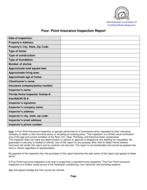 Four-Point Insurance Inspection Report