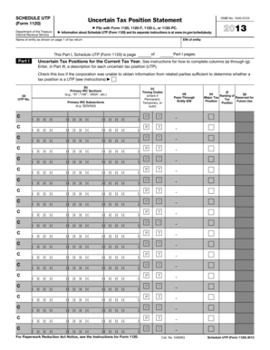 Schedule UTP Form 1120