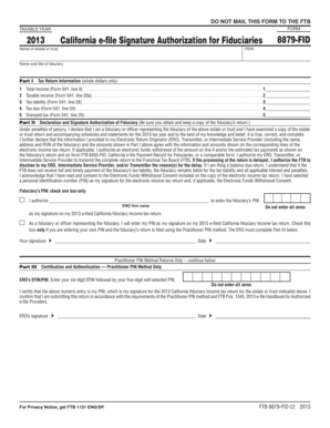 California e-file Signature Authorization for Fiduciaries