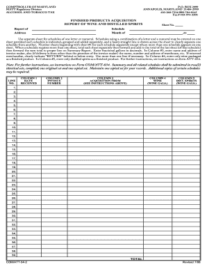 Maryland Finished Products Acquisition Report