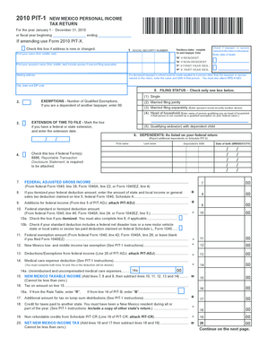 New Mexico Personal Income Tax Return
