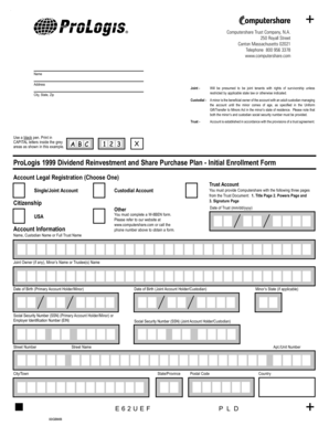 ProLogis Dividend Reinvestment Initial Enrollment Form