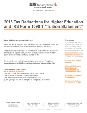IRS Form 1098-T Tuition Statement