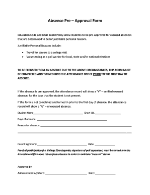 Absence Pre-Approval Form
