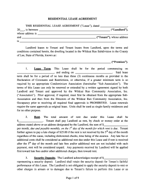 Florida Residential Lease Agreement