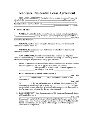 Tennessee Residential Lease Agreement