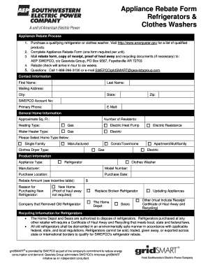 SWEPCO Arkansas Appliance Rebate Form