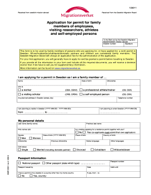 Swedish Family Member Residence Permit Application