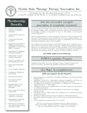 Florida Massage Therapy Association Membership Application