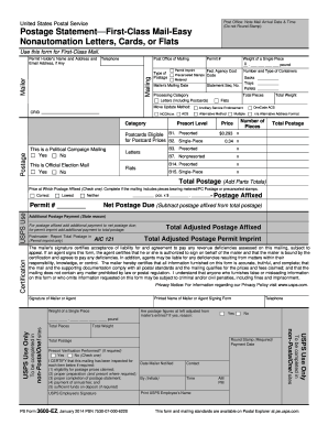 2014 2018 form usps ps 3600 ez fill online printable fillable usps bulk mail form 3602