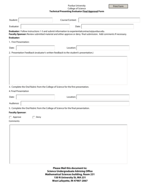 Technical Presentation Final Approval Form - College of Science - science purdue