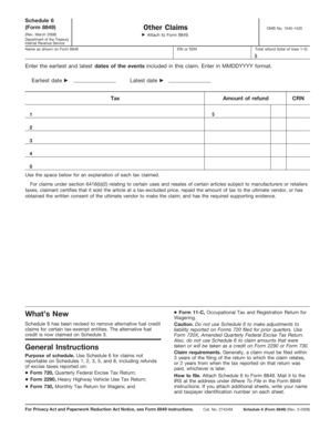 Schedule 6 Form 8849