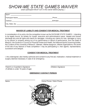 Show-Me State Games Waiver