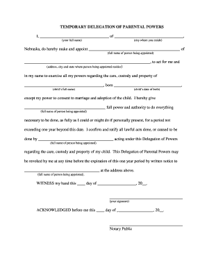 Temporary Delegation of Parental Powers