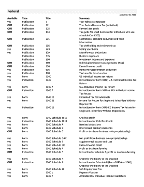 IRS Federal Tax Forms