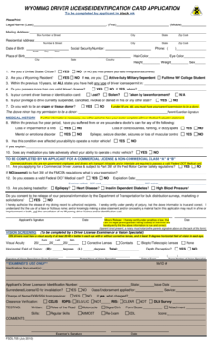 Wyoming Driver License/ID Application