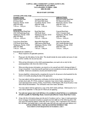 Head Start Enrollment Application