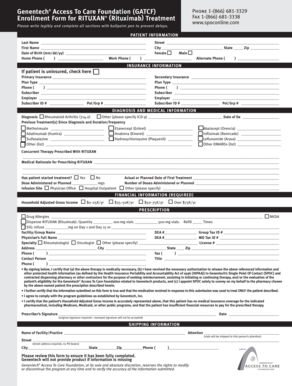 Genentech Access To Care Foundation Enrollment Form
