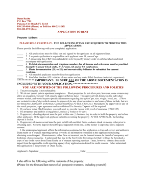 Dunn Realty Application to Rent