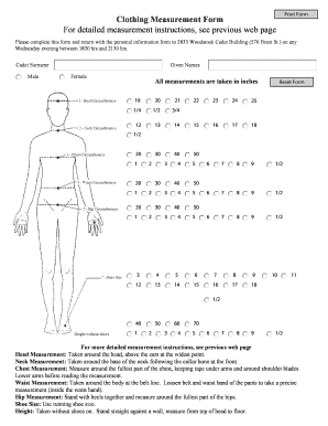 Clothing Size Chart Forms and Templates - Fillable & Printable Samples ...