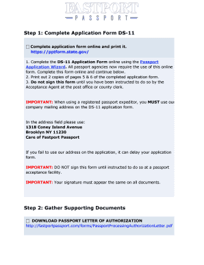 Ds 11 passport form printable - Step 1: Complete Application Form DS-11 Step 2 ... - Passports Online