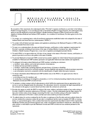 Indiana Medicaid CHIP Provider Agreement