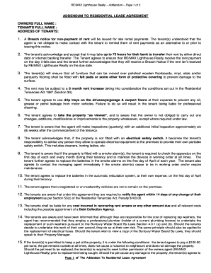 RE/MAX Lighthouse Realty Residential Lease Addendum