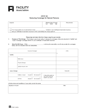 OPCF 28 Reducing Coverage for Named Persons