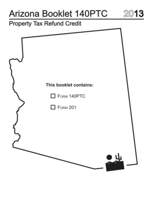 Arizona Form 140PTC Property Tax Refund Claim