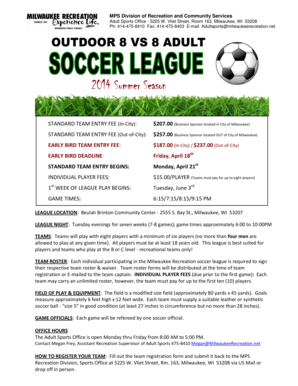 Sponsorship letter for football team - Adult Soccer League (SUMMER) Click for Information - Milwaukee ... - milwaukeerecreation