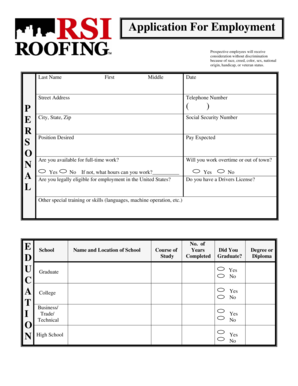 Application For Employment