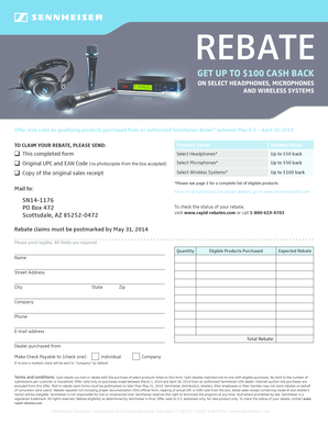 Sennheiser Product Rebate Form