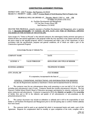 Hpta minutes of meeting - CONSTRUCTION AGREEMENT PROPOSAL - sfusd