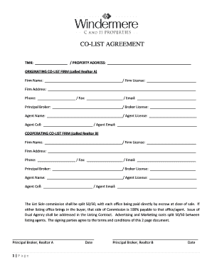 Co-List Agreement