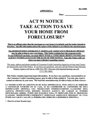 ACT 91 NOTICE
