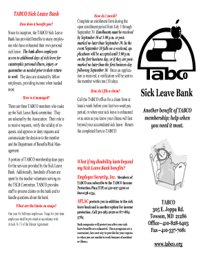 TABCO Sick Leave Bank - tabco