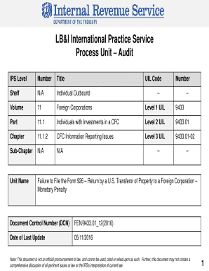 Fillable Online irs Failure to File the Form 926 Return by a U.S ...