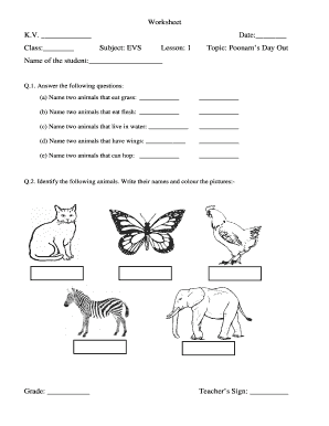 Animals Grade 3 Worksheet - Fill Online, Printable, Fillable, Blank |  pdfFiller