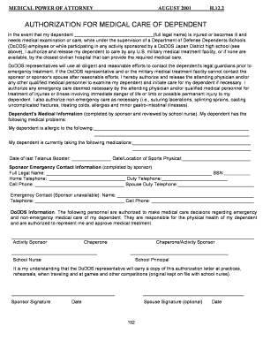 Fillable Online dodea Medical Power of Attorney 2.doc Fax Email Print - pdfFiller