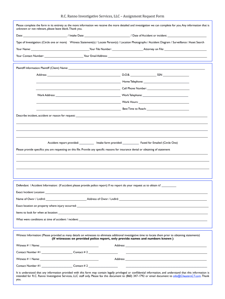 Fillable Online New Personal Injury Request Form Fax Email Print