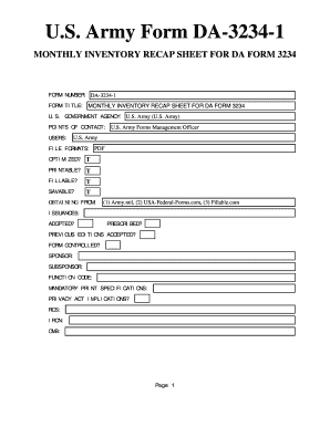 Violation inventory log - da 3234