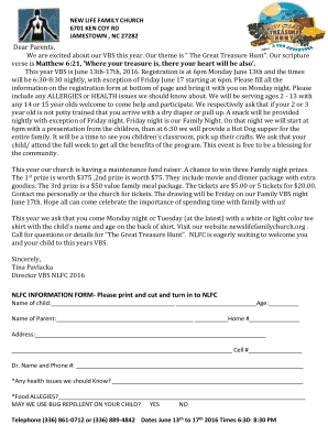 VBS Reg - new life family church - newlifefamilync