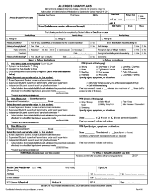 Fillable Online schools nyc allergies / anaphylaxis - New York City ...