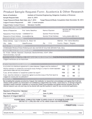 Isu grading system - Product Sample Request Form: Academia & Other Research - iche bas