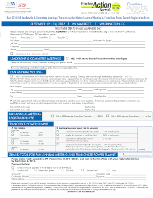 IFA Annual Meeting Registration Form