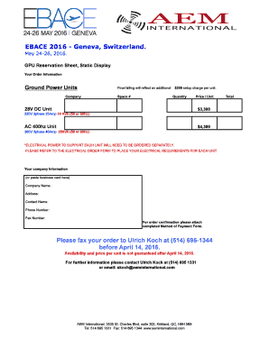 Fedex ground billing - EBACE GPU form 2016 - ebace