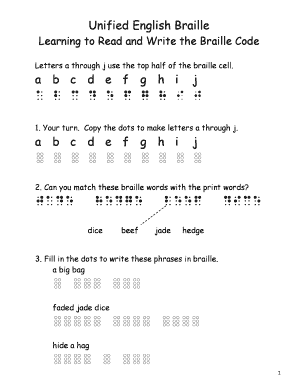 Braille Learning Workbook