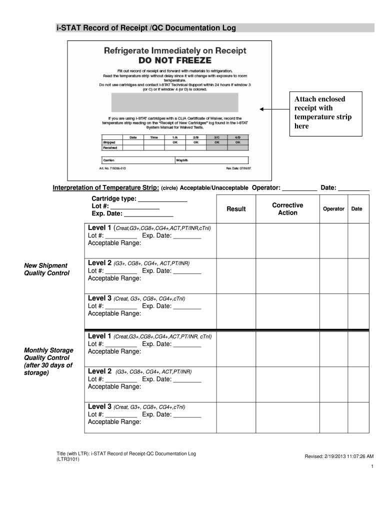 i stat log form template Preview on Page 1