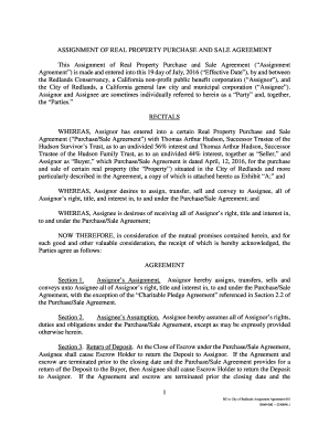 ASSIGNMENT OF REAL PROPERTY PURCHASE AND SALE AGREEMENT